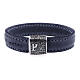 Pater bracelet by Agios, blue leather and 925 silver s1