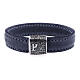 Pater bracelet by Benedictus, blue leather and 925 silver s1