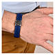 Pulsera Pater Benedictus plata 925 cuero azul s2