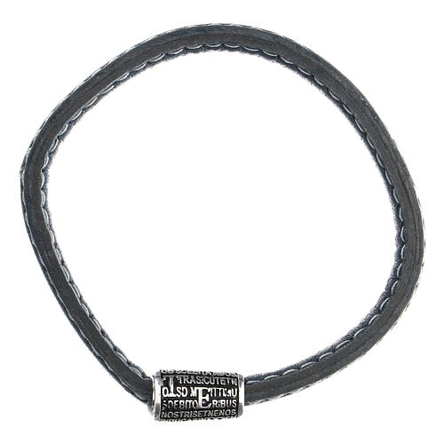 Bracciale Pater Agios argento 925 pelle blu  4