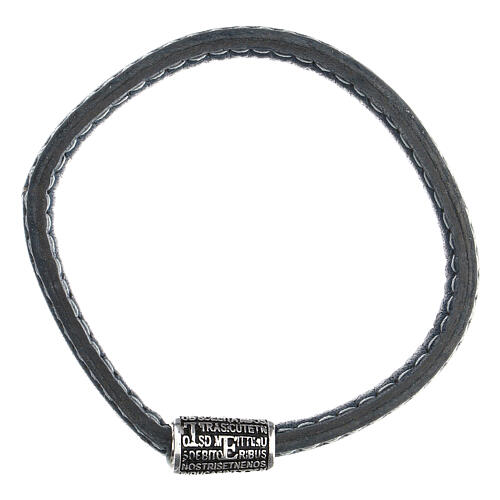 Pater bracelet 925 silver dark brown leather Agios