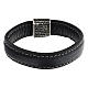 Bracciale Pater argento 925 pelle nero Agios s3