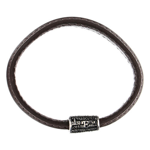 Pater bracelet by Agios, dark brown leather and 925 silver 3