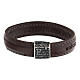 Pater bracelet by Agios, dark brown leather and 925 silver s1