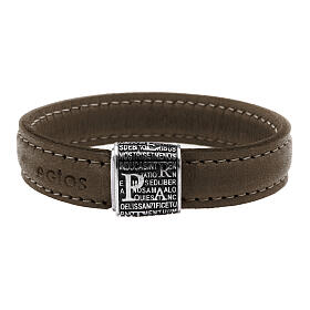 Bracciale Pater argento 925 Agios pelle testa di moro  