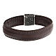 Pater bracelet 925 silver dark brown leather Agios s2