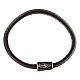 Pater bracelet 925 silver dark brown leather Agios s3