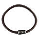 Pater bracelet 925 silver dark brown leather Agios s4