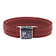 Pater bracelet by Agios, red leather and 925 silver s1