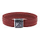 Pulsera Pater plata 925 cuero rojo Benedictus s1