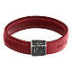 Bracelet Agios Pater argent 925 cuir rouge s1