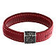 Pulseira Pater Agios prata 925 couro vermelho s1