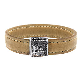 Pater bracelet by Benedictus, camel leather and 925 silver