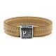 Pulseira Pater Agios prata 925 couro cor camelo s1