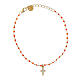 Pulseira Benedictus dourada contas esmalte laranja prata 925 zircões s1
