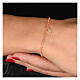 Pulseira Benedictus dourada contas esmalte laranja prata 925 zircões s2