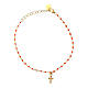 Pulseira Benedictus dourada contas esmalte laranja prata 925 zircões s3