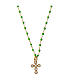 Gold plated Agios necklace with green enamel beads, 925 silver s1