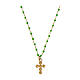 Gold plated Agios necklace with green enamel beads, 925 silver s2