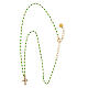 Gold plated Agios necklace with green enamel beads, 925 silver s3