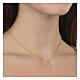 Gold plated Agios necklace with green enamel beads, 925 silver s2