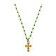 Gold plated Agios necklace with green enamel beads, 925 silver s3