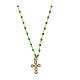 Golden necklace with green micro beads in 925 silver s1