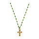 Golden necklace with green micro beads in 925 silver s2
