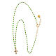 Golden necklace with green micro beads in 925 silver s3