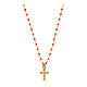 Collier Agios grains émail orange argent 925 doré s2