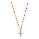 Collier Agios grains émail orange argent 925 doré s1