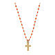 Collier Agios grains émail orange argent 925 doré s3