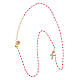 Agios necklace with fuchsia enamel beads and white rhinestones s3