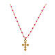Agios necklace in 925 silver with fuchsia zircon micro-enamels s3