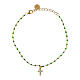 Agios bracelet of gold plated 925 silver with green enamel beads s1