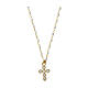 Gold plated Agios necklace with white enamel beads, 925 silver s1