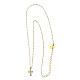 Gold plated Agios necklace with white enamel beads, 925 silver s3