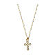 Gold plated Agios necklace with white enamel beads, 925 silver s1