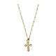Gold-plated Agios necklace with white micro enamels and 925 silver cubic zirconia s1