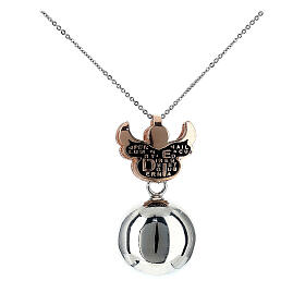 Agios bola pregnancy necklace, 0.8 in angel caller of rosé 925 silver