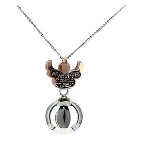 Agios bola pregnancy necklace, 0.8 in angel caller of rosé 925 silver