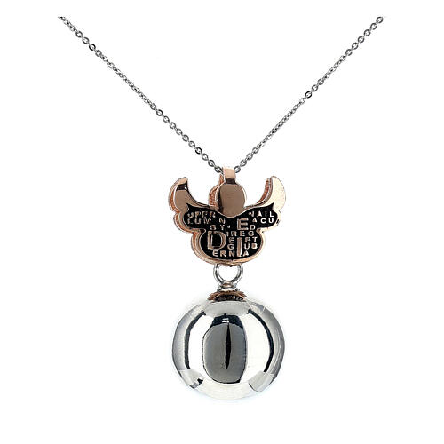 Agios bola pregnancy necklace, 0.8 in angel caller of rosé 925 silver 1