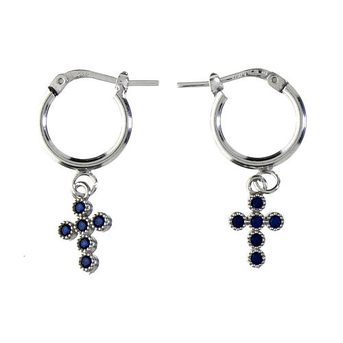 Sapphire hot sale cross earrings