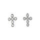 Agios Crucis stud earrings with white rhinestones, rhodium-plated 925 silver s1