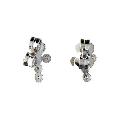 Clous d'oreilles Agios croix rhodiée avec zircons blancs argent 925 3