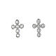 Clous d'oreilles Agios croix rhodiée avec zircons blancs argent 925 s1