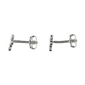 Agios cross earrings with white zircons rhodium-plated 925 silver