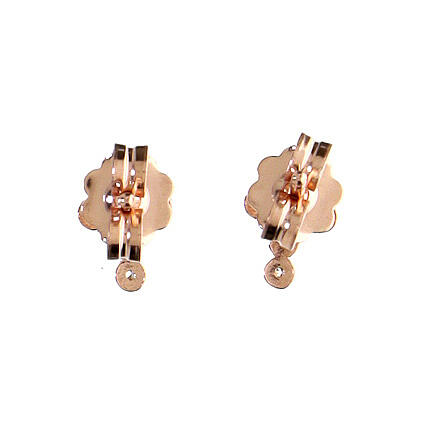 Agios Crucis stud earrings with white rhinestones, rosé 925 silver 3