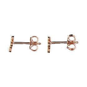 Agios earrings with pink crosses and white zircons in 925 silver