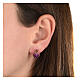 Sacrum Cor stud earrings with white rhinestones, rosé 925 silver, Agios Gioielli s2